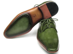 Paul Parkman Men's Ghillie Lacing Side Handsewn Dress Shoes - Green Leather Upper And Leather Sole - Dudes Boutique