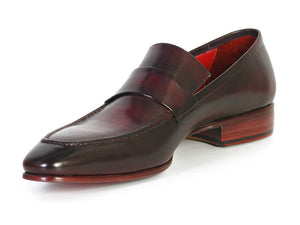 Paul Parkman Men's Loafer Purple & Black Hand-Painted Leather Upper With Leather Sole - Dudes Boutique