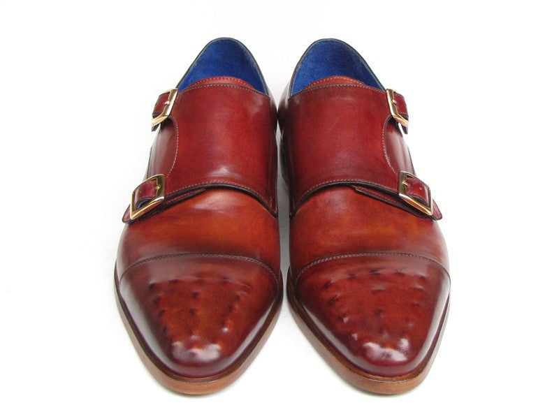 Paul Parkman Men's Double Monkstrap Burgundy Leather - Dudes Boutique