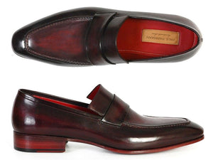 Paul Parkman Men's Loafer Purple & Black Hand-Painted Leather Upper With Leather Sole - Dudes Boutique