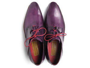 Paul Parkman Men's Ghillie Lacing Side Handsewn Dress Shoes - Purple Leather Upper And Leather Sole - Dudes Boutique