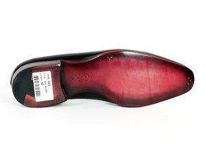 Paul Parkman Men's Loafer Purple & Black Hand-Painted Leather Upper With Leather Sole - Dudes Boutique