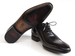 Paul Parkman Black Leather Oxfords - Side Handsewn Leather Upper And Leather Sole - Dudes Boutique