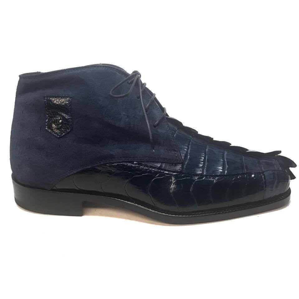 Mauri 2831 "Chicago" Ostrich Leg/Hornback Tail/Calf Ankle Boot - Dudes Boutique