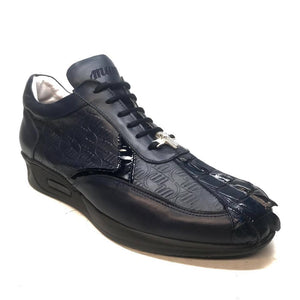 Mauri M770/1 Navy Blue Crocodile Tail Sneakers - Dudes Boutique