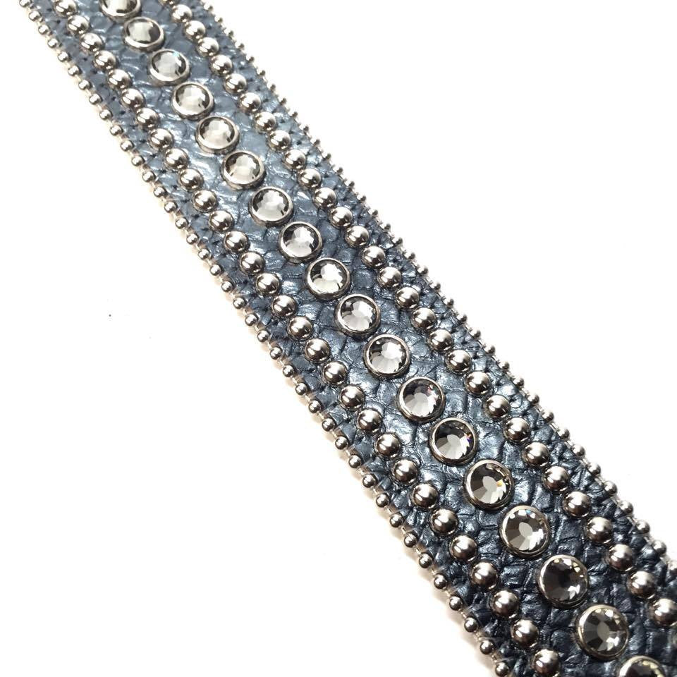 b.b. Simon 6089-J20 Sky Blue Python Crystal Belt - Dudes Boutique