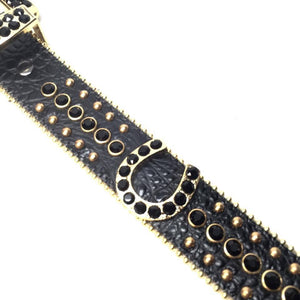 b.b. Simon 7097-J59 Horseshoe Black Crystal Belt - Dudes Boutique
