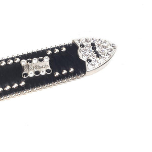 b.b. Simon 338-A94 Black Pony Hair Crystal Belt - Dudes Boutique