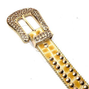 b.b. Simon 2335-A90 Honey Mustard Crystal Belt - Dudes Boutique