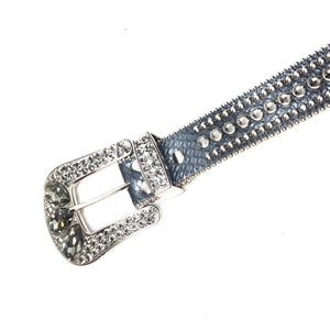 b.b. Simon 6089-J20 Sky Blue Python Crystal Belt - Dudes Boutique