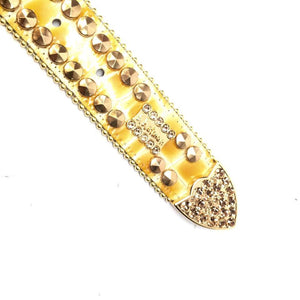 b.b. Simon 2335-A90 Honey Mustard Crystal Belt - Dudes Boutique