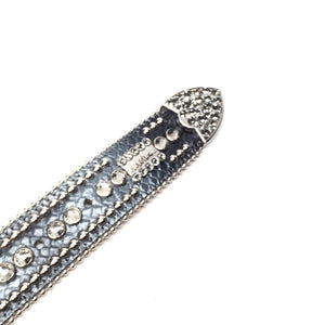 b.b. Simon 6089-J20 Sky Blue Python Crystal Belt - Dudes Boutique