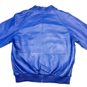 Kashani Royal Blue Naked Lambskin Bomber Jacket - Dudes Boutique