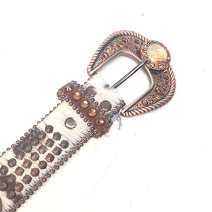 b.b. Simon Triple Studded Bronze Crystal Belt - Dudes Boutique