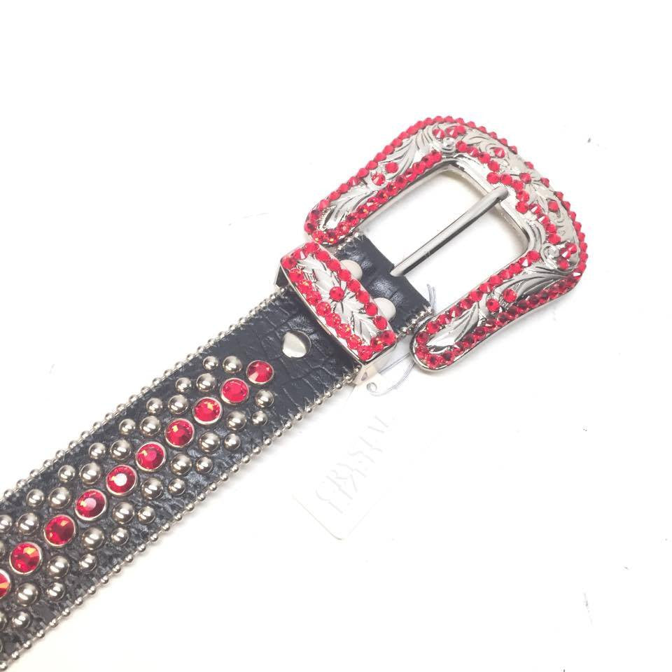 b.b. Simon "Black Cherry" Crystal Belt - Dudes Boutique