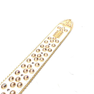 b.b. Simon Fully loaded 'Gold White Croc' Crystal Belt - Dudes Boutique