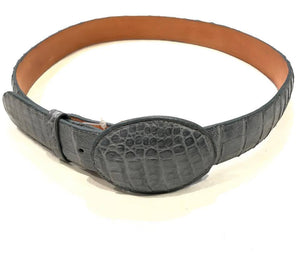 Los Altos Gray Crocodile Full Skin Belt - Dudes Boutique