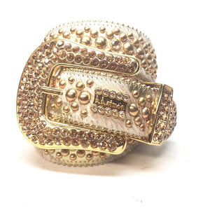 b.b. Simon "Golden Cream Pony Hair" Crystal Belt - Dudes Boutique