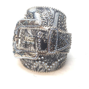 b.b. Simon Deep Blue Crystal Belt - Dudes Boutique