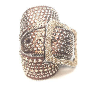 b.b. Simon "Thick Gold Studded" Crystal Belt - Dudes Boutique