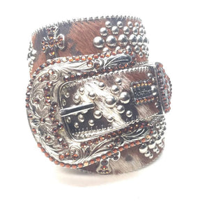 b.b. Simon "Cross Pony Hair" Crystal Belt - Dudes Boutique