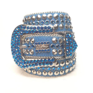 b.b. Simon Pony Hair Blue Crystal Belt - Dudes Boutique