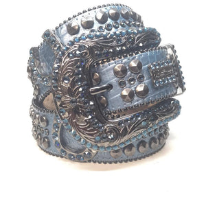 b.b. Simon "Blue Horseshoes" Crystal Belt - Dudes Boutique