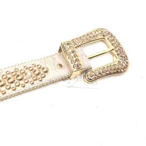 b.b. Simon "Golden Cream Pony Hair" Crystal Belt - Dudes Boutique