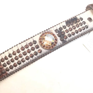 b.b. Simon Triple Studded Bronze Crystal Belt - Dudes Boutique