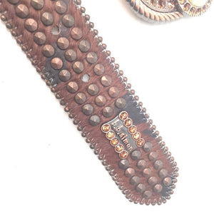 b.b. Simon Triple Studded Bronze Crystal Belt - Dudes Boutique