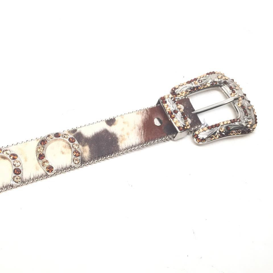 b.b. Simon "Pony Hair Horseshoe" Crystal Belt - Dudes Boutique