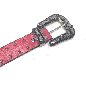 b.b. Simon "Red Croc Belly" Crystal Belt - Dudes Boutique