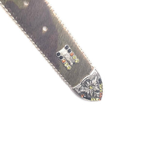 b.b. Simon "Camo Pony Hair Numbers" Crystal Belt - Dudes Boutique