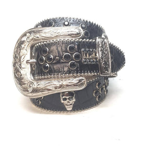 b.b. Simon "Crystal Skulls" Crystal Belt - Dudes Boutique