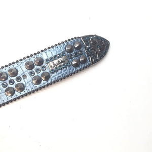 b.b. Simon "Blue Horseshoes" Crystal Belt - Dudes Boutique