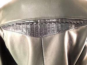 Safari Forest Green Horn-back Crocodile/Lambskin Jacket - Dudes Boutique