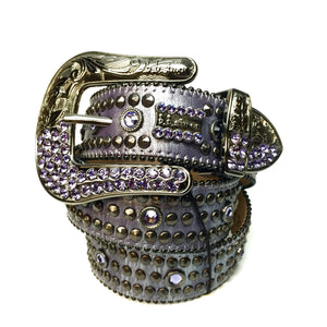 b.b. Simon 2552M36 Purple Crystal Belt - Dudes Boutique