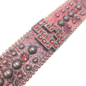 b.b. Simon "Strawberry Bronze Cross" Crystal Belt - Dudes Boutique