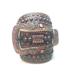 b.b. Simon "Strawberry Bronze Cross" Crystal Belt - Dudes Boutique