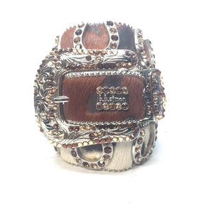 b.b. Simon "Pony Hair Horseshoe" Crystal Belt - Dudes Boutique