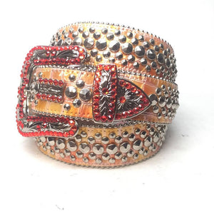 b.b. Simon "Red Candy Croc" Crystal Belt - Dudes Boutique