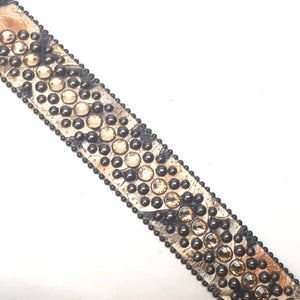b.b. Simon Tan Double Studded Crystal Belt - Dudes Boutique