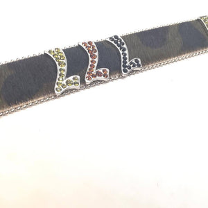 b.b. Simon "Camo Pony Hair Numbers" Crystal Belt - Dudes Boutique