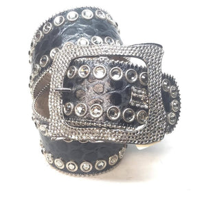 b.b. Simon "Thick Fully Loaded Gator" Crystal Belt - Dudes Boutique