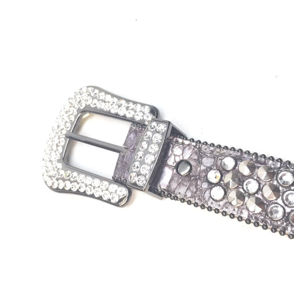 b.b. Simon "Fully Loaded Platinum" Crystal Belt - Dudes Boutique