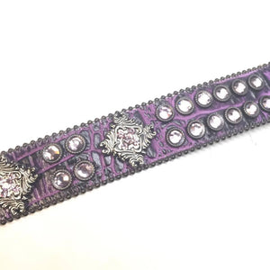 b.b. Simon Purple Double Row Croco Crystal Belt - Dudes Boutique