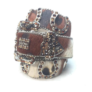 b.b. Simon "Pony Hair Horseshoe" Crystal Belt - Dudes Boutique