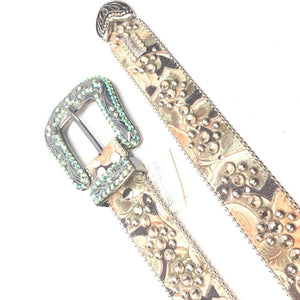 b.b. Simon "Floral Emerald" Crystal Belt - Dudes Boutique
