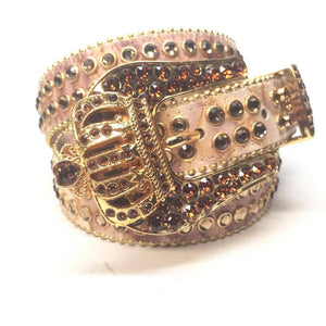 b.b. Simon "1/2 Thick Golden Crown" Crystal Belt - Dudes Boutique