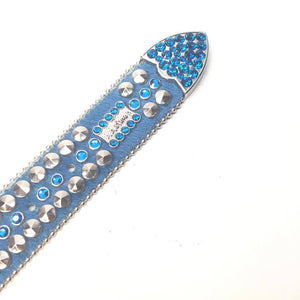 b.b. Simon Pony Hair Blue Crystal Belt - Dudes Boutique